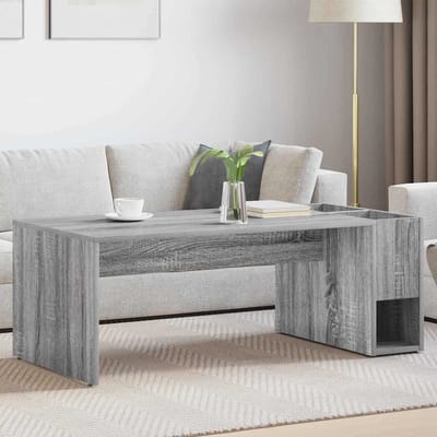 vidaXL - Salontafel - Grijs - Sonoma - 101,5 - x - 50 - x - 37 - cm - Bewerkt - hout