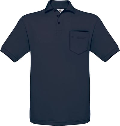 Unisex Polo Safran Pocket merk B&C Donkerblauw maat L