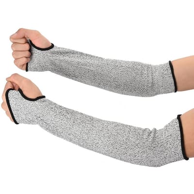 Manchon de protection des bras résistant aux coupures de niveau 5, protecteur contre les brûlures, anti-abrasion, sécurité, protège-bras white