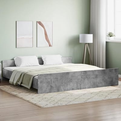 Bedframe met hoofdbord - Slaapkamer meubel - Goede nachtrust - Elegant klassiek design - 180 x 200 cm - Cementgrijs