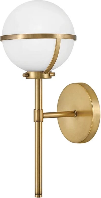 Hinkley LED Badkamerarmatuur Hollis | 1X E14 Max 40W | IP44 | Heritage Brass