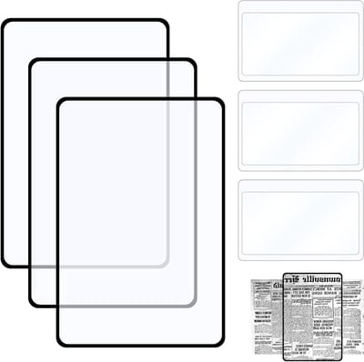 Leesvergrootglas Set - Vergrootbladen - Gedetailleerd Lezen - 3x Vergroting - 6 Stuks - Transparant