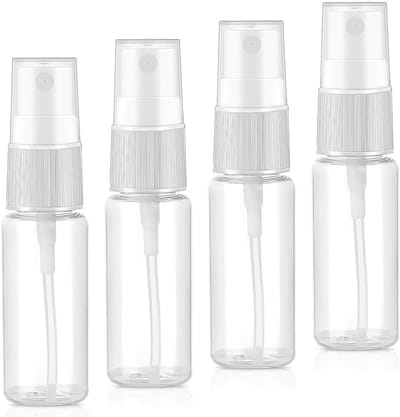 4 x 20 ml spuitfles, klein, om te vullen, plastic waterspuitfles, verstuiver, spuitfles, kleine spuitfles, plastic waterspuitfles, leeg, geschikt voor parfums, water, alcohol
