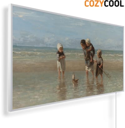 Infraroodpaneel met afbeelding | Kinderen der zee | 1200 Watt | Witte lijst | Infrarood verwarmingspaneel | Infrarood paneel | Infrarood verwarming