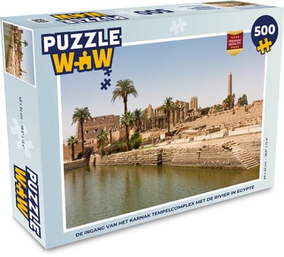 Puzzel De ingang van het Karnak tempelcomplex met de rivier in Egypte - Legpuzzel - Puzzel 500 stukjes
