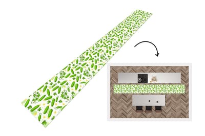 Keukenloper - Keukenmat - Komkommer - Groente - Patronen - 400x50 cm - Keuken vloerkleed