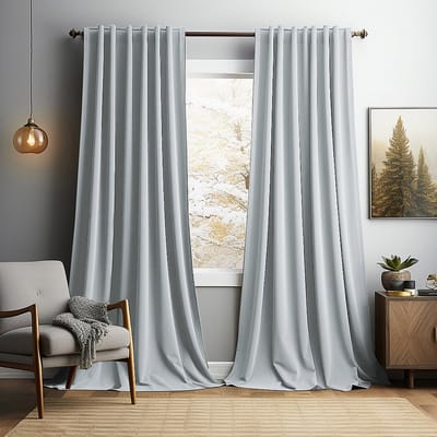 Gordijnen Blackout - Gordijnen - Gordijnen Kant en Klaar 2 Stuks - Fluwelen Gordijnen - Warmtewerend Gordijn - Geschikt Voor Woonkamer Slaapkamer - B 132 x H 213cm - Grijs wit