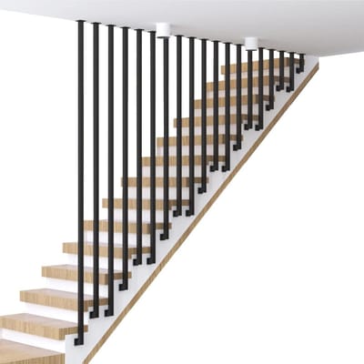 Trapleuning Metaal - Muursteun Handgreep - Veiligheid Binnen Buiten - Stevige Smeedijzeren Buis - 60 cm - Zwart