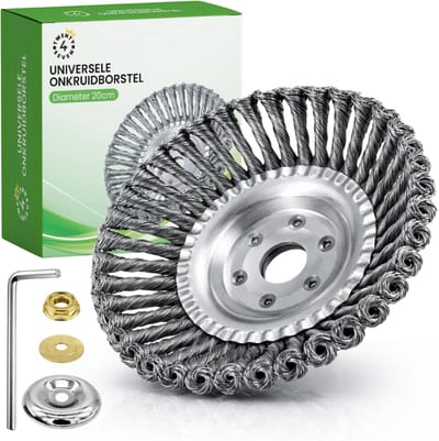 Twenty4seven® Onkruidborstel voor Bosmaaier 20CM - Stalen Voegenborstel Machine - Onkruidverwijderaar & Kantenmaaier - Elektrisch - Geschikt voor Grastrimmer