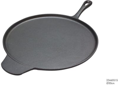 Poêle en fonte 30 cm pour frire des pancakes, des pizzas, des œufs, des omelettes, Fonte