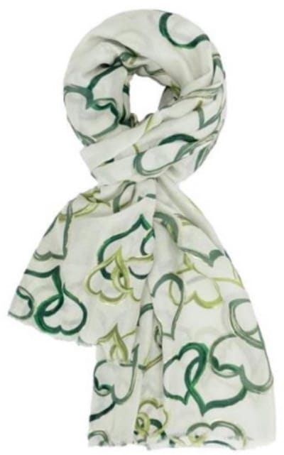 Lange Dunne Sjaal - Print - Goud Accent - Groen - (19003#)