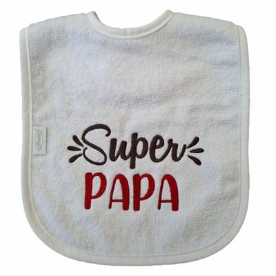 Witte slab met "Super Papa" - vaderdag, pappa, zwanger, cadeautje, kraamcadeau, grappig, geschenk, baby, tekst