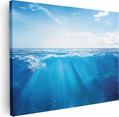 Artaza Canvas Schilderij Onderwater - 40x30 cm - Klein - Wanddecoratie Zeezicht - Muurdecoratie Woonkamer - Schilderijen Op Canvas