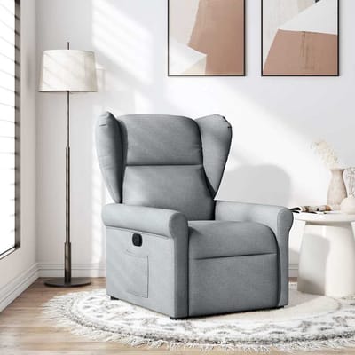 vidaXL - Fauteuil - verstelbaar - stof - lichtgrijs