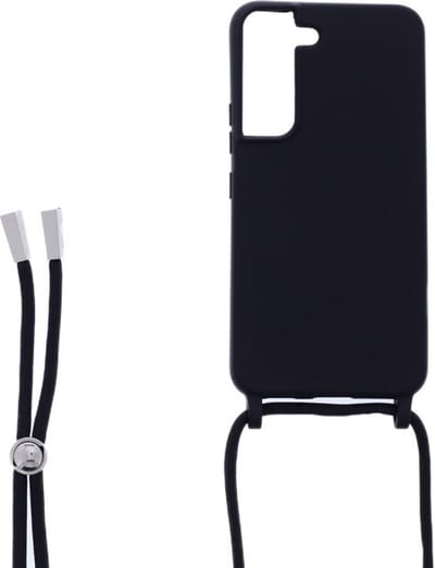 Ketting silicone telefoonhoesje Geschikt voor: Samsung Galaxy S22 - TPU - Silicone - Zwart - ZT Accessoires