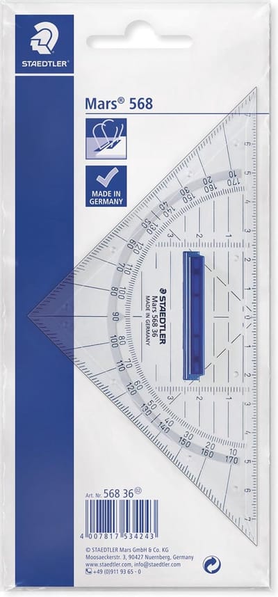 Speelgoed | Creatief / Artwork / Diy - Geodriehoek. Met Handvat. Polystyreen. 16
