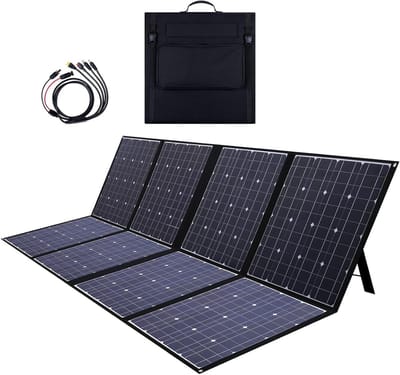 Opvouwbaar Zonnepaneel - Draagbare Energie - Energie Opwekken - Hoge Efficiëntie 400W - 25x25x25 mm - Zwart