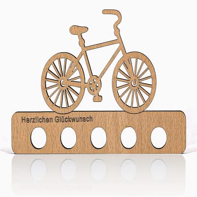 carmdering - Fiets Geldgeschenk Hout - Origineel Fiets Cadeau - Houten Sparschild - 5 Sleuvs Voor Biljetten - FSC Hout 6mm - Duurzaam En Creatief - Perfect Voor Verjaardag En Huwelijk - 1 Stuk