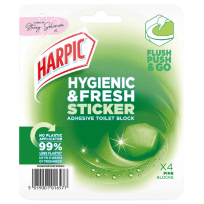 Harpic Hygienic & Fresh Pine Zelfklevende Toiletblokken - 4 stuks