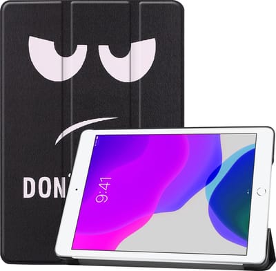 Hoes - Geschikt voor Apple iPad 7 (2019) - 10.2 inch - 7e Generatie - Dun & Stevig - Trifold Bookcase - Hard Cover - Hardcover Book Case - Tablet Hoesje - Don't Touch Me