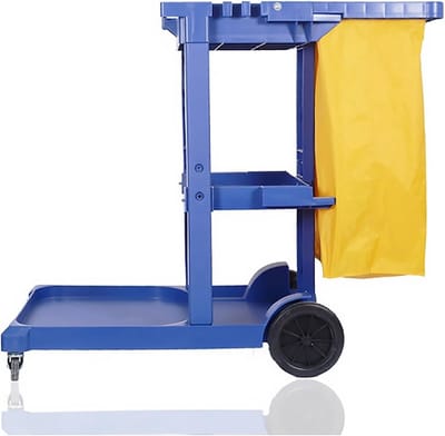 Schoonmaakkar - Huishoudkar Servicekar - Schoonmaakwerkzaamheden - Grote Opbergtas - 3 Schappen - Blauw
