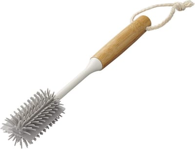 ProPlus Flessenborstel - 31,5 cm, Ø5 cm - Afwasborstel - Flessenreiniger - Siliconen - Krasvrij - Bamboe - Hygiënisch