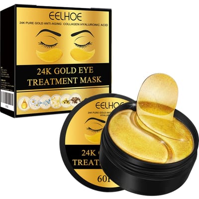 60 stuks 24k Gouden Oogmasker Hydraterend Verstevigend Voedend Gebied Oog Gel Behandelingscrème Hydraterende Patch Donkere Kringen Wallen