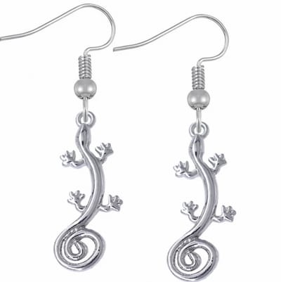 Lange Oorbellen-Salamander-Zilver oorhaken - Charme Bijoux