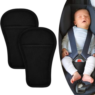 Gordelbeschermers voor Kinderen - 2 Pads Set Zwart