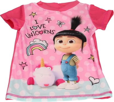 Minions Despicable Me Meisjes UV T-shirt – Maat 92/98 – Roze – UPF 40+ | UV-werende Kleren
