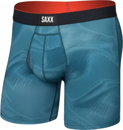 SAXX Heren Boxershort Multi-Sport Mesh - Boxer met BallPark Pouch® PRO - Lichtgewicht Sport Ondergoed - Platinum Camo - Groenblauw - M