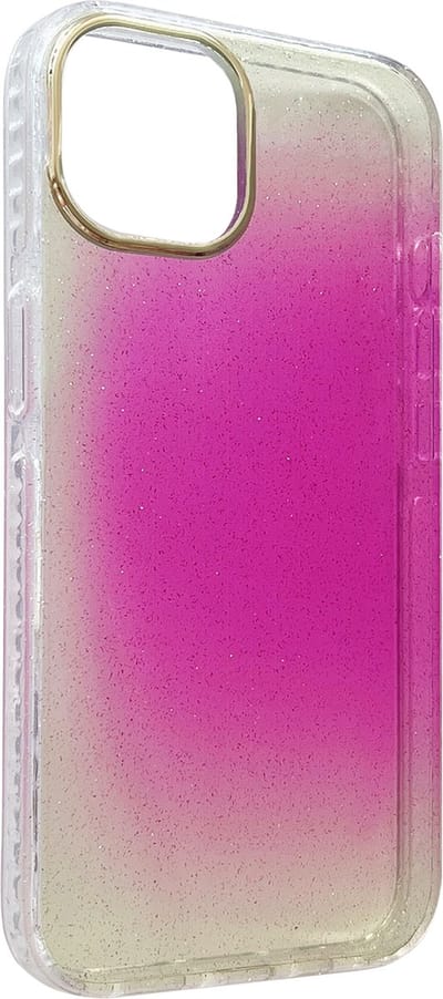 Casemania Hoesje Geschikt voor Apple iPhone 11 - Paars - Extra Stevig Glitter Regenboog Siliconen Back Cover