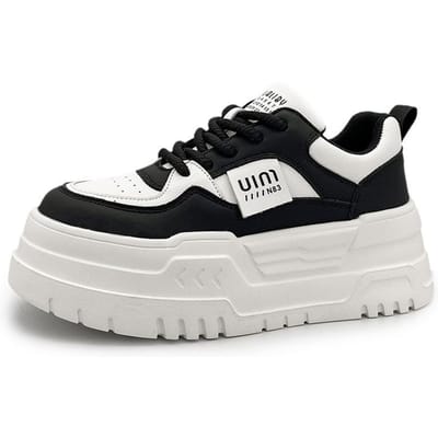 Leer Witte Schoenen Dames Lente Nieuwe Platform Board Schoenen Hoogteverhogend Ademend Casual Sneakers 39
