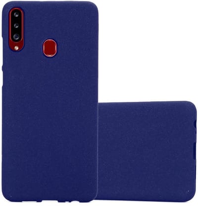 Cadorabo Hoesje geschikt voor Samsung Galaxy A20s in FROST DONKER BLAUW - Beschermhoes gemaakt van flexibel TPU silicone Case Cover
