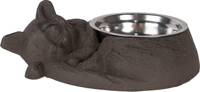 Clayre & Eef Voerbak Kat 325 ml Bruin Metaal