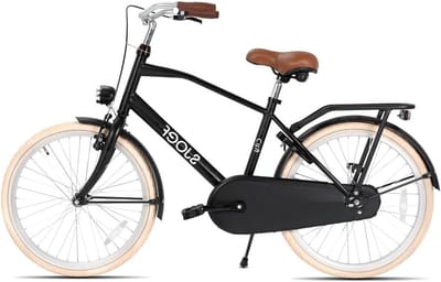 Jongensfiets - Kinderfiets Stadsfiets - Dagelijks Gebruik - Verstelbaar Zadel en Stuur - 26 inch - Mat Zwart