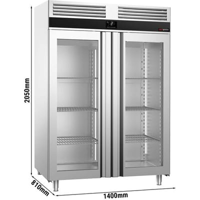 GGM Gastro Kühlschrank Edelstahl PREMIUM - GN 2/1 - 1400 Liter - mit 2 Glastüren