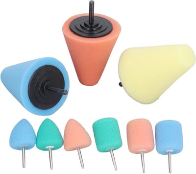 Polijstkegelset - Polijstpads - Autowiel Verzorging - Taps Toelopend Ontwerp - 9 Delig - Spons