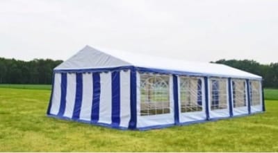 Classic Plus Partytent PVC 5x10x2 mtr in Wit-Blauw