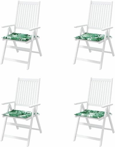 Stoelkussens Set - Tuinkussen Outdoor - Comfortabel Zitten - Bevestigingskoord - 50 x 50 cm - Bladpatroon