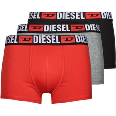 Diesel 3P boxers damien initial D logo zwart / grijs / rood - XXL