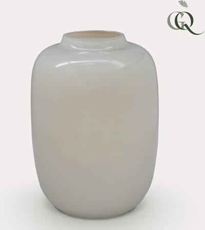 Vaas glas - M - H35 W25 -Artic Ivory