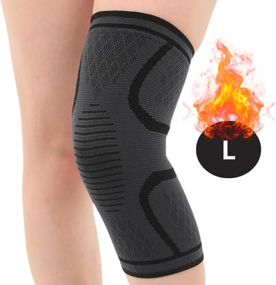 Nivard Kniebrace - Sportbrace Knie - Knee Sleeves - Knee Sleeves Powerlifting - Compressie Knie Brace - Knee Wraps - Knee Support - Dames - Heren - Zwart - Maat L