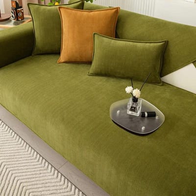 Verdikte Chenille Stof Bankovertrek Handdoek Effen Kleur Universele Bankmat Antislip Wasbaar Bankkussen Armleuning Rugleuning Hoes 45x45 pillowcase 1pc