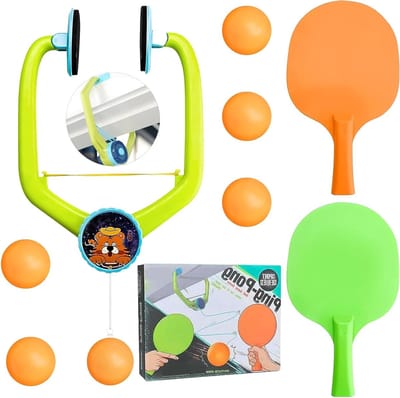 Hanging Table Tennis Trainer voor Kinderen, Verstelbare Ping Pong Set met Rackets en Ballen, Ideaal voor Thuis en Gezinsactiviteiten
