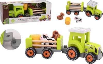 Houten speelgoedtractor met accessoires - Joueco - vanaf 18 maanden