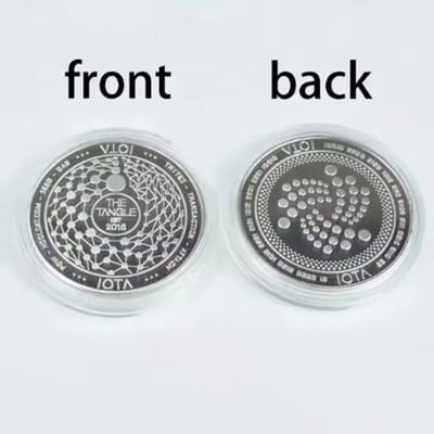 New Age Devi - Iota Cryptomunt Souvenir - Coin - Munten - Verzamelaars- Munt - RVS - Zilver-kleurig