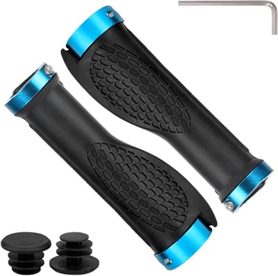 Ergonomische Fietsgrepen - Antislip Stuurgrepen - Comfortabel Fietsen - Verhoogd Handpalm Contact - 22.2 mm Stuur - Blauw