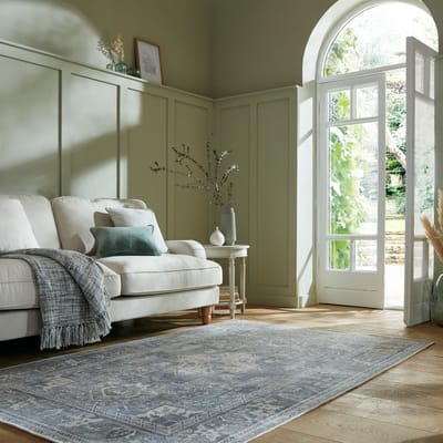 Flycarpets Vintage Vloerkleed - Windsor Traditioneel - Laagpolig - Medaillon - Groen - 200x290 cm