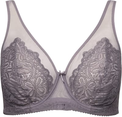 TruYou - Dames - Beugel BH kant mesh bandjes - Grijs - Maat 90B